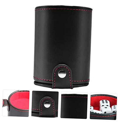 Abaodam 2sets Leather Dice Cup Lids Professional Dice Container and Pu Leather Material for Board Games and Family Fun Easy to Clean and Noise-reducing Design