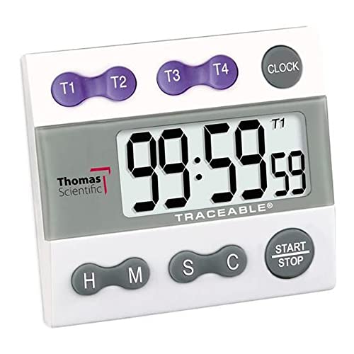 labForce (Powered by Thomas Scientific) 4-Channel Alarm Timer | Easy on The Eyes with a High-Decibel Alarm for Repetitive Testing (1 Each)