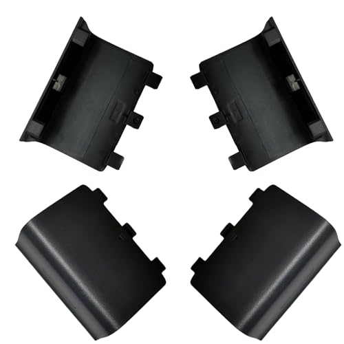 4 Pack One Controller Battery Back Cover for Xbox One/S/X Controller Battery Cover, Battery Back Shell Repair Part for XboxOne/S/X Controller, [NOT for Xbox Series X/S] (Black) - color: Black