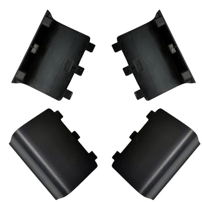 4 Pack One Controller Battery Back Cover for Xbox One/S/X Controller Battery Cover, Battery Back Shell Repair Part for XboxOne/S/X Controller, [NOT for Xbox Series X/S] (Black) - color: Black