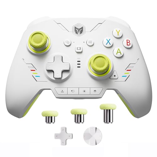 BIGBIG WON PC Controllers for Gaming, Rainbow 2 SE Wireless Controller Motion Aim, Hall Effect Trigger, 12-bit ADC, 3 Sets Joysticks, 4-way&8-way D-pad Controller for Switch/PC/Android/iOS - color: E.Rainbow2SE-Green