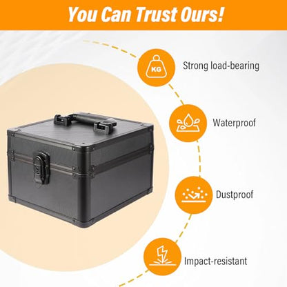 EcoVibe Graded Card Case, Aluminum Alloy Trading Card Storage Box with Carry Handle, Sports Card Case Holders with Dividers, Graded Card Storage Boxes Fits Psa, TCG, Csg, BGS, SGC Slabs - color: 2GE KX