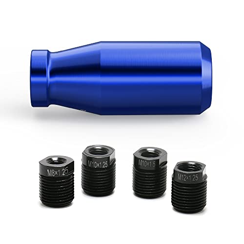 Blue 5 Speed Weighted Manual Automatic Gear Shifter Shift Knobs Lever with 4 Metal Adapters Fit Compatible with Manual Cars Most Automatic Cars - color: AAW-B-04-02