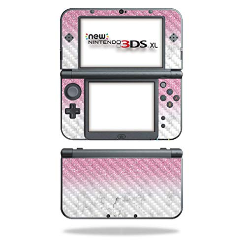 MightySkins Carbon Fiber Skin for Nintendo New 3DS XL (2015) - Marble Glitz | Protective, Durable Textured Carbon Fiber Finish | Easy to Apply, Remove, and Change Styles | Made in The USA - color: Marble Glitz