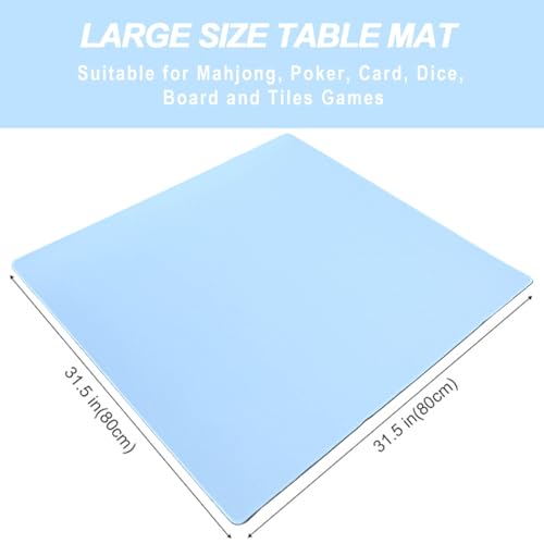 Mahjong Mat with Black Carrying Bag (Light Blue,31.5 inches), Anti Slip and Noise Reduction Table Cover for Mahjong, Poker, Card Games, Dominoes, Board Games, Slip Resistant Mat - color: Light Blue