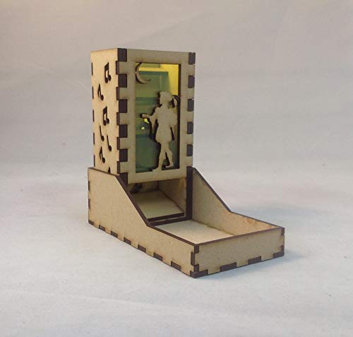 Bard Mini Dice Tower v1 Neon Green Acrylic Window Laser Cut MDF Unique Gift