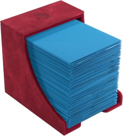 GameGenic Deck Box – Watchtower XL Red 100CT – Durable and Sturdy TCG, OCG, CCG Card Storage – Compatible with Pokemon, Yugioh, Commander, and MTG Magic: The Gathering Cards - color: Red