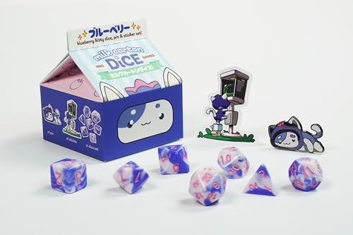 1985 Games Blueberry Cat Milk Carton Dice – Meet The Adorable Residents of Fruit Meadows with This Charming Collectible Set - color: Blueberry