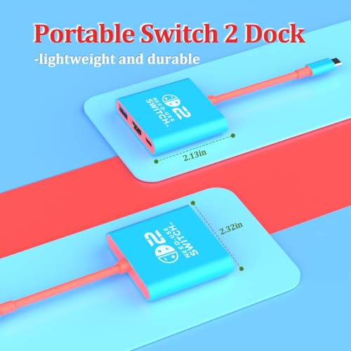 Switch 2 Dock for Nintendo Switch2 Tv Adapter Portable Switch2 Docking Station, Switch TV Adapter Compatible Steam Deck/Switch OLED, USB C to HDMI Adapters Support 4K/1080P Switch2 TVs Dock Mode - size: 4K/1080P