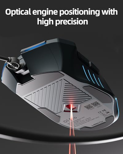 Wired Gaming Mouse, 7200 DPI Optical Ergonomic Mouse with 4 Adjustable DPI, 8 Programmable Buttons, Anti-Slip Scroll Wheel, 1.5m USB Cable for PC Laptop Office Gaming