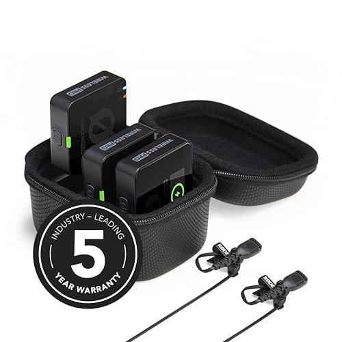 RØDE Wireless PRO Compact Wireless Microphone System with Timecode, 32-bit Float On-board Recording, 2 Lavalier Microphones and Smart Charge Case for Filmmaking and Content Creation | 32-Bit Float Onboard Recording, Timecode, Series Iv 2.4ghz, 32GB Tx Mem