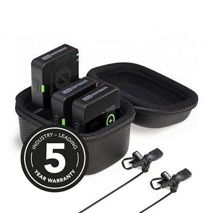 RØDE Wireless PRO Compact Wireless Microphone System with Timecode, 32-bit Float On-board Recording, 2 Lavalier Microphones and Smart Charge Case for Filmmaking and Content Creation | 32-Bit Float Onboard Recording, Timecode, Series Iv 2.4ghz, 32GB Tx Mem