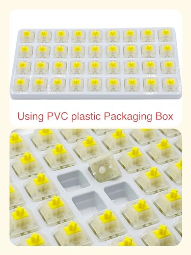 Gateron Milky Yellow Pro V2 Pre-lubed 5-Pin 50gf Linear Switches for All MX Mechanical Keyboard Game Keyboard(Milky Yellow Pro V2,72PCS) - color: Milky Yellow Pro V2, size: 72Pcs