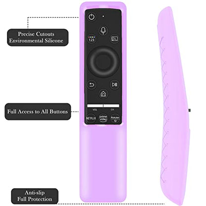 Case Compatible with Samsung Smart TV Remote Controller BN59 Series, Light Weight Silicone Cover Protector Shockproof Anti-Slip Remote Skin Sleeve - Purple - color: Lilac Purple