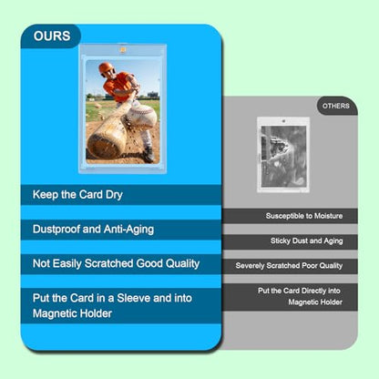 20 Pack 180pt Sleeved Card Magnetic Holders Including 30 Sleeves ﻿ | Fits Sleeved Card First, One Touch Card Holder, Inner Size 2.63″×3.70″, Clear Hard Case for Trading Cards, Baseball Cards - size: 180PT Card Holder20ct + Soft Sleeves30ct