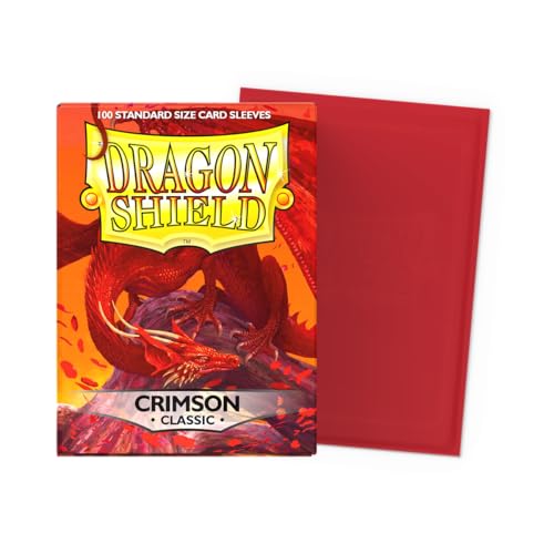 Dragon Shield | Standard Size Card Classic Sleeves | 100 CT - Smooth & Tough Premium TCG Sleeves - Compatible with Pokemon, Flesh & Blood, One Piece & Magic the Gathering | Crimson - color: Crimson