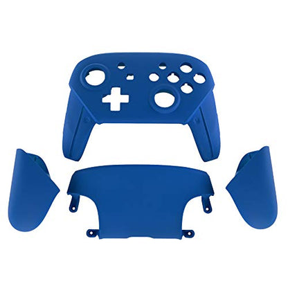 eXtremeRate Blue Faceplate Backplate Handles for Nintendo Switch Pro Controller, Soft Touch DIY Replacement Grip Housing Shell Cover for Nintendo Switch Pro - Controller NOT Included - color: Blue