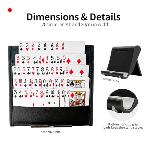 2 Pack Playing Cards Holders with Stable Tabletop Stand,5-Layer Hands Free | Handheld/Tabletop Use, Adjustable Stand Angle for Better Card Viewing, Stable, Not Tip Over, Card Holders for Playing Cards
