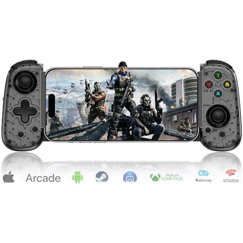 Mobile Gaming Controller for Android & ALL iPhone Series (Support USB-C & Wireless Connect) Phone Gamepad with Hall Effect Joystick, Turbo, Support Streaming, Cloud Gaming, Simulator, Plug & Play - color: Black
