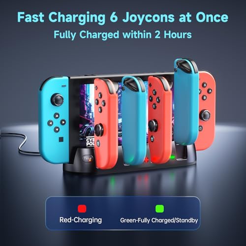 Fenolical Switch Charger Dock Compatible with Nintendo Switch/OLED for PC/Mac, Support 4K/1080P HDMI & USB C Charging, Portable TV Docking Station for Controller Charger (Black)