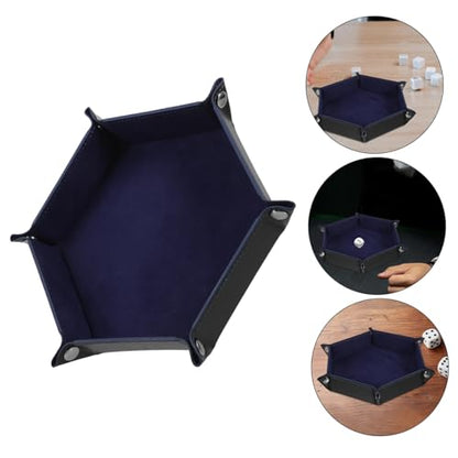 VANZACK Tabletop PU Dice Tray Foldable Dice Storage Box for Table Games Elegant Design with Snaps PU Material Multi Functional Organizer and More