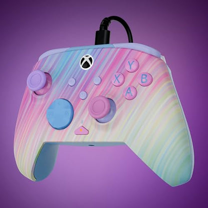 Turtle Beach Rematch Advanced Wired Gaming Controller for Xbox & PC | Xbox Series X|S, Xbox One, PC, 2 Remappable Buttons, Hall-Effect Triggers, Audio Controls, Glows-in-the-Dark, Cotton Candy - color: Cotton Candy
