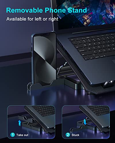 KeiBn Laptop Cooling Pad, Gaming Laptop Cooler 2 Fans for 10-15.6 Inch Laptops, 5 Height Stands, 2 USB Ports (S039) - color: Blue