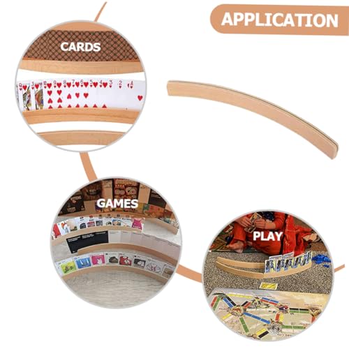 GLEAVI Wooden Card Rack Display Stand Adjustable Wooden Playing Card Holder for Games for Family Game Nights and Elderly Use