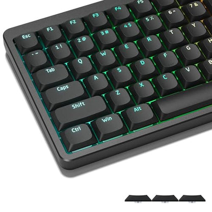 Womier Low Profile Keycaps for Mechanical Keyboard, Shine Through Keycaps | PBT Black Custom Key caps 60% 65% 75% 96% 100% for Cherry Gateron MX Switches, Black Backlight - color: Black