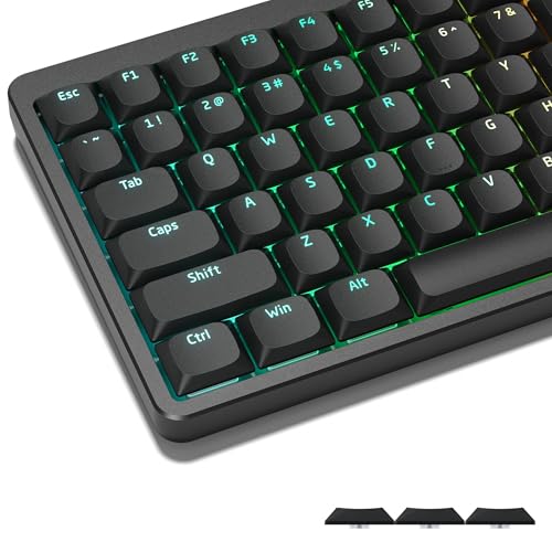 Womier Low Profile Keycaps for Mechanical Keyboard, Shine Through Keycaps | PBT Black Custom Key caps 60% 65% 75% 96% 100% for Cherry Gateron MX Switches, Black Backlight - color: Black