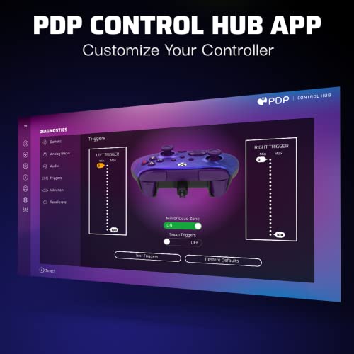 PDP Rematch Enhanced Wired Gaming Controller for Xbox Series X|S & Xbox One | Licensed for Xbox & PC, 2 Mappable Back Buttons, Adjustable Triggers, Audio Controls, Companion App, Gamepad, Purple Fade - color: Purple Fade, style: Controller