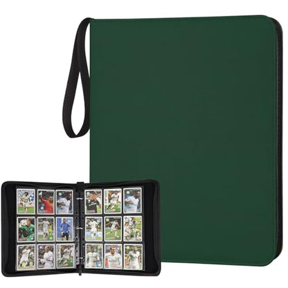 Trading Card Binder, Card Collection Binder Album Folder with 720 Side Loading Pockets, 9 Pocket Trading Card Album Folder for TGC,MTG, Baseball Cards, Yugioh - color: A-green