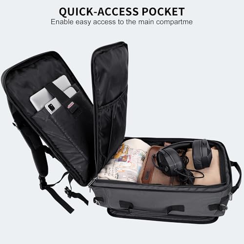 WITZMAN Travel Backpack for Men 40L Carry-on Luggage Bag USB Charging Port | Nylon Laptop Backpack Multi-pocket Fits 17 Inch, TSA Friendly Flight Approved, For Business Trip, Vacation, B686 Silvery Grey - color: Silvery Grey