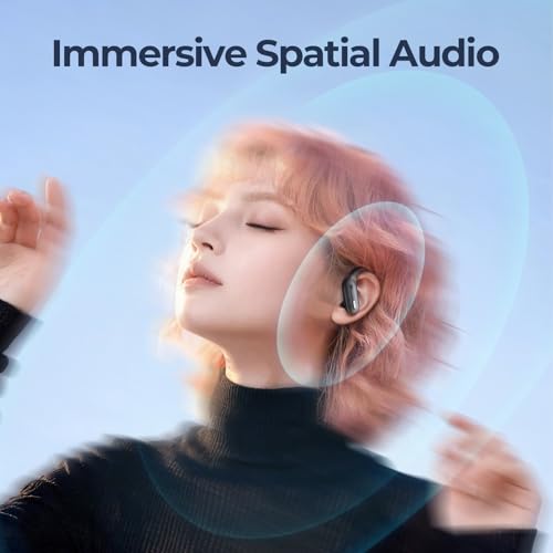 Active Noise Cancelling Wireless Earbuds Bluetooth Headphones 90 Hrs Playtime Ear Buds with Hi-Res Stereo Deep Bass Power Display Earphones with Earhooks Waterproof Transparency Headset Sports/Running - color: Black