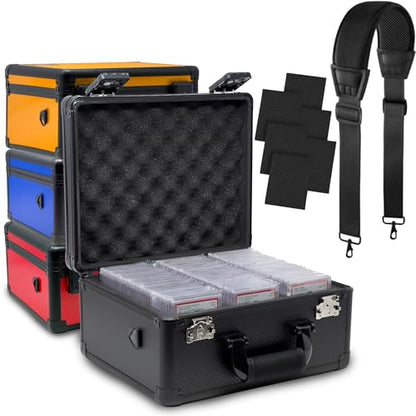 Graded Card Case, 3 Row Graded Card Storage Box, Trading Card Case, PSA Card Cases for Sports Cards Case, PSA Slab Case For Graded Cards - Black