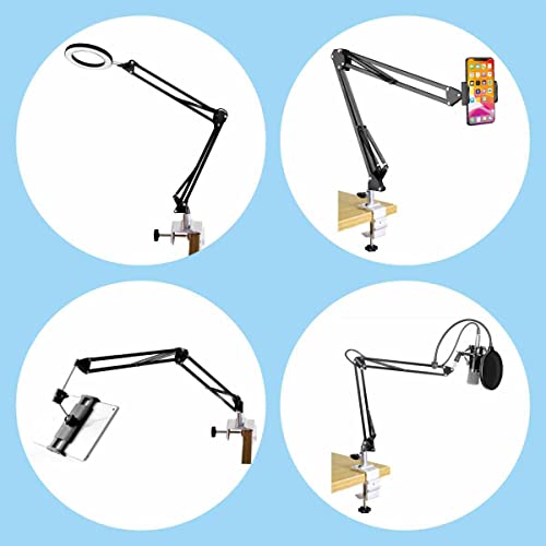 Replacement Heavy Duty C Clamp for 1/2” Base Magnifying Lamp,Desk Lamp,Swing Arm Lamp,Phone I pad Mount,Tablet Mic Holder,Table Mount Clamp for Microphone Stand Mic Boom Arm (G1 SIVLER) - color: G1 Sivler