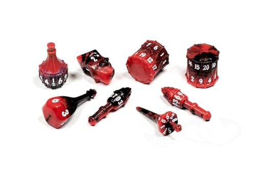 PolyHero Bard Dice Set – Harlequin | Polyheadral Shaped Dice for D&D & RPG - Role Playing Games | 8-Piece Themed Set, Unique Gift for Tabletop Gamers - color: Harlequin