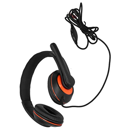 Gaming Headset Noise Cancelling Over Ear Wired Gaming Headphones with Mic for PC and One, Comfortable PU Leather, Adjustable Volume