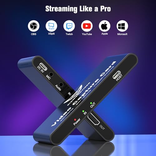 4K60Hz Capture Card 1080P240Hz VRR Passthrough PS5 Xbox | Lag-free HDR audio video recorder device with 3.5mm ports & USB 3.2 fast-charging support - size: 4K 60Hz Black