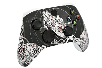 Hand Airbrushed Fade Custom Controller Compatible with Xbox Series X/S & Xbox One (Series X/S Bloody Forgiveness/White) - color: Series X/S Bloody Forgiveness/White