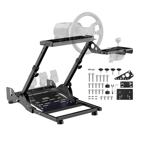 PXN A10 Foldable Racing Wheel Stand – Quick Fold & Easy Setup | Adjustable, Carbon Steel Construction, Sturdy Frame, Racing Simulator Cockpit for V99, V10, VD4, VD6, G29, G920, R3, R5 &More