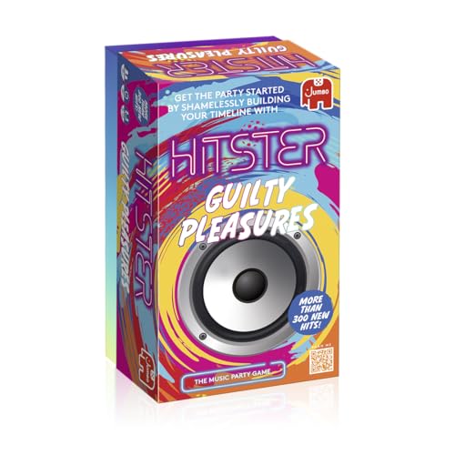 Jumbo Hitster - Guilty Pleasures, Fun Music Quiz Card Game, 2-10 Players - 300 Plus Guilty Pleasure Music Hits - Great for Adult and Family Game Nights (US Edition)
