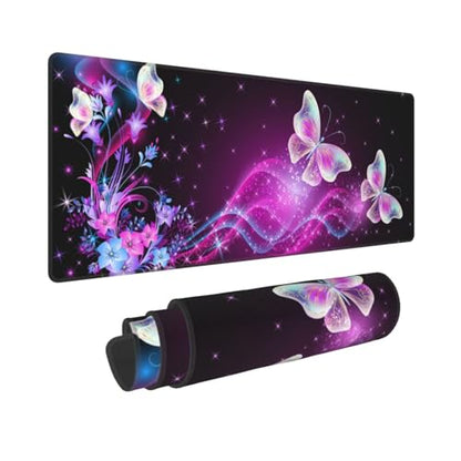 Butterfly Mouse Pad XL Large Mousepad Non Slip Rubber Base Desk Mat for Laptop Computer Gaming 31.5" X 12" - color: Butterfly
