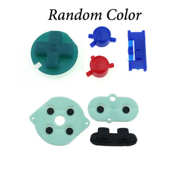 Silicone Rubber Conductive Button Pad with A B Power ON Off Buttons for Gameboy Color GBC (L) - color: L