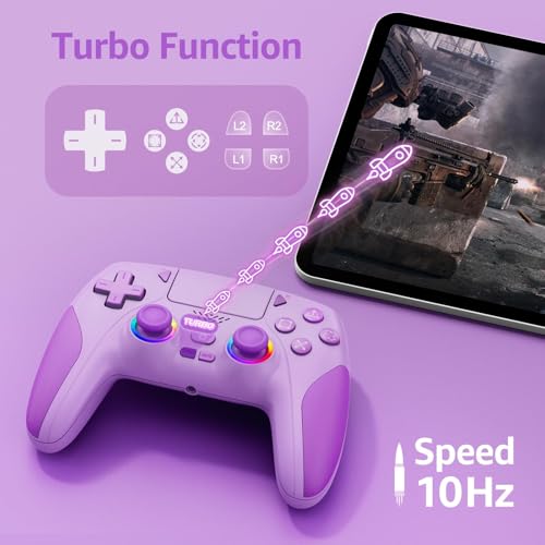 Kamylorus Controller Wireless for PS-5 PC, Hall Effect Controller with Paddles, Dual Vibration, Marco/Turbo Function, 3.5Mm Audio Jack, 6-Axis Motion Control,1000Mah Battery,Speaker