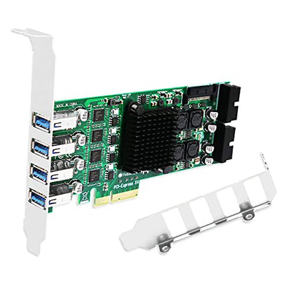 8-Ports PCIE Superspeed 5Gbps USB 3.0 Card for Windows and Linux Desktop PCs, 4X Dedicated 5Gbps USB 3.0 Channel 20Gbps Bandwidth, Built in FebSmart Self-Powered Technology (FS-4C-U8S-Pro) - style: FS-4C-U8S-Pro
