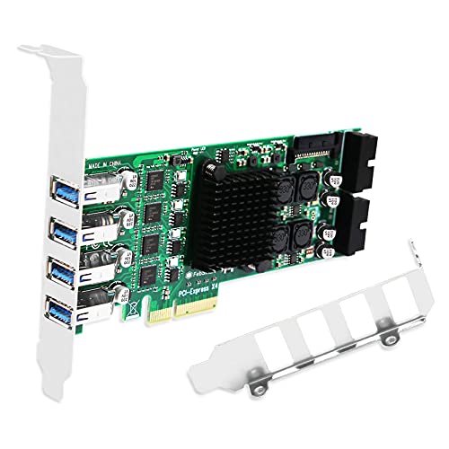 8-Ports PCIE Superspeed 5Gbps USB 3.0 Card for Windows and Linux Desktop PCs, 4X Dedicated 5Gbps USB 3.0 Channel 20Gbps Bandwidth, Built in FebSmart Self-Powered Technology (FS-4C-U8S-Pro) - style: FS-4C-U8S-Pro