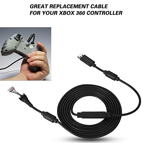 8.2FT USB 5Pin Gamepad Cable Replacement Wire with Breakaway Adapter for 360, Replacement Cable for 360 Controller USB Cable for 360 (Black) - color: Black
