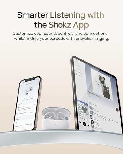 SHOKZ OpenDots 2 Open-Ear Clip-On Earbuds with Upgraded Dolby Audio, 3-Mic Clear Calls, Rich Bass, Up to 40 Hrs of Audio, Wireless Charging, Interchangeable Left/Right Earbuds, IP57, Bluetooth 6.1 - color: Grey