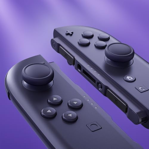 eXtremeRate Replacement 3D Joystick & Thumb Grips & Side Rail Shell Buttons for Nintendo Switch 2 JoyCon, Console Rail Stickers Controller Left Right Analog Stick Thumbsticks Caps for Switch 2 - Black - color: Black